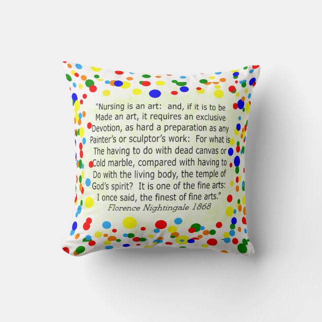 Nurse Pillow With Florence Nightingale Quote II (Front)