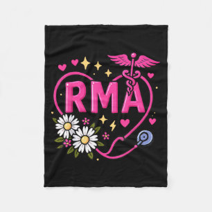 Nurse Pink Breast Cancer RMA Registered Medical Fleece Blanket