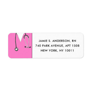 Nurse Pink Return Address Labels