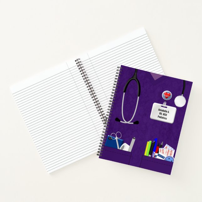Nurse Pockets In Purple Personalised Notebook (Inside)