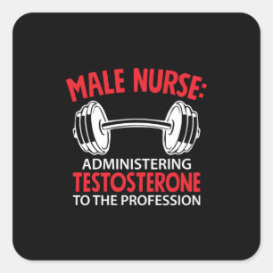 Nurse Poft   Male Nurse Administration Square Sticker