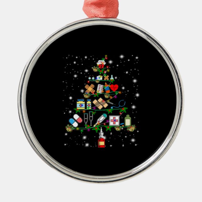 Nurse Poft | Nurse Apparatus Christmas Tree Metal Ornament (Front)