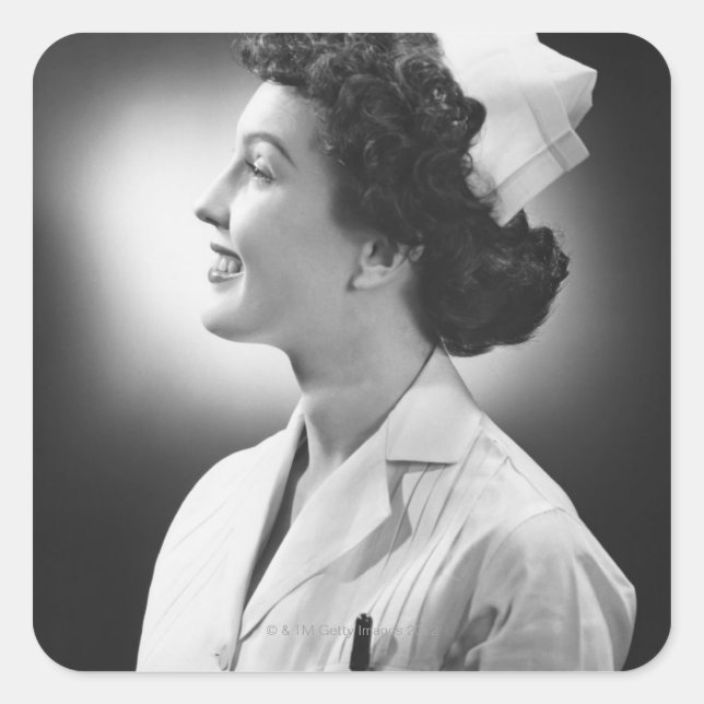 Nurse Posing Square Sticker (Front)