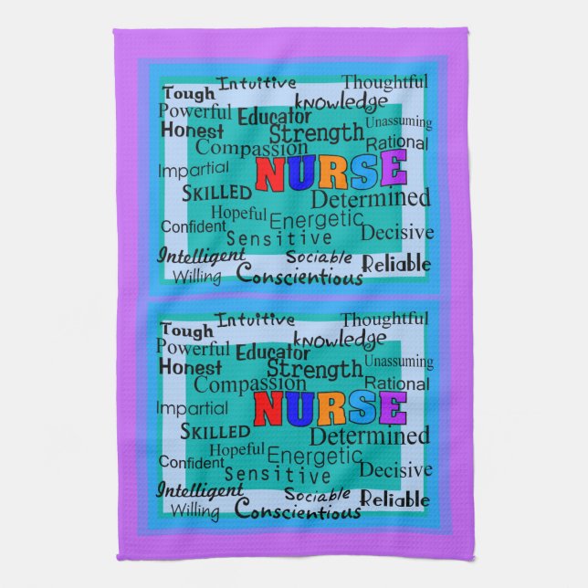 Nurse Positive Words Kitchen Towel (Vertical)