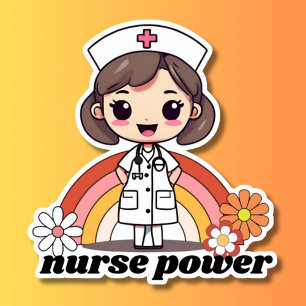 Nurse Power Retro Nurse and Rainbow Waterproof
