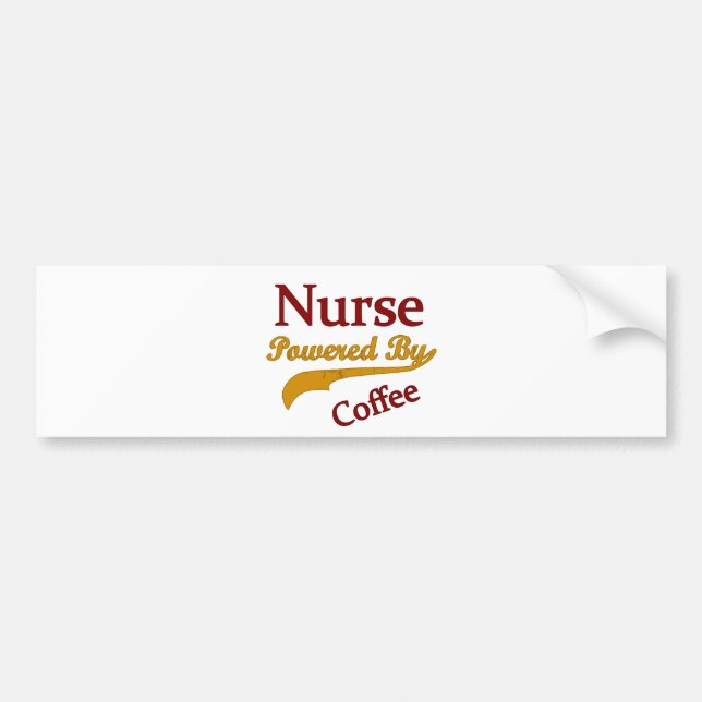 Nurse Powered By Coffee Bumper Sticker (Front)