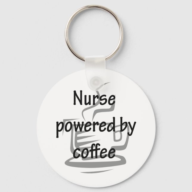 NURSE POWERED BY COFFEE KEY RING (Front)