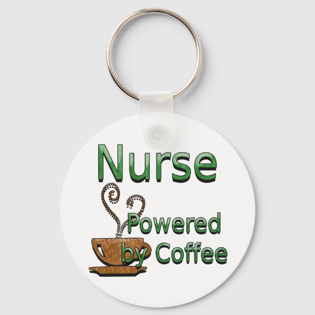 Nurse Powered by Coffee Key Ring (Front)
