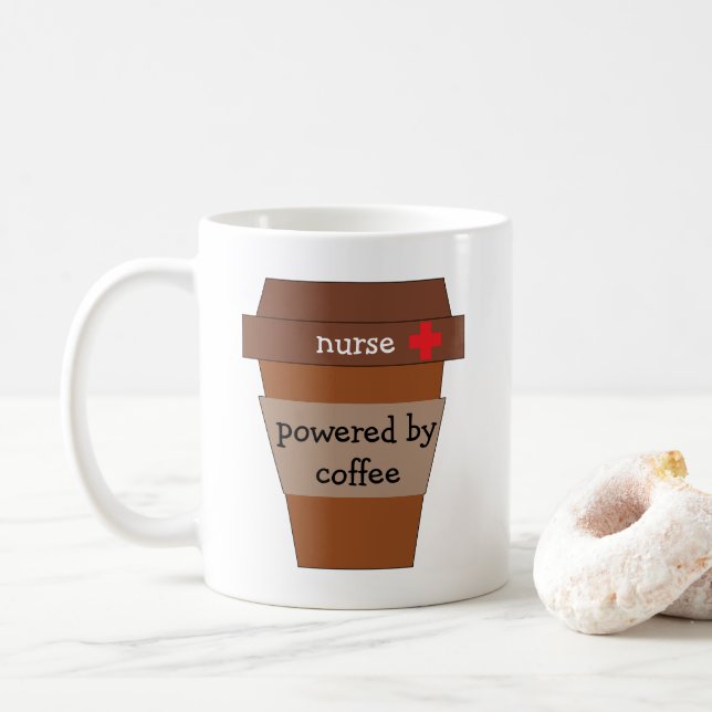 Nurse Powered By Coffee Mug (With Donut)