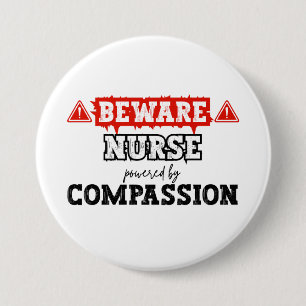 Nurse Powered By Compassion Nurse & Healthcare 7.5 Cm Round Badge