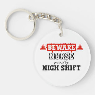 Nurse Powered By Night Shift Nurse & Healthcare Key Ring