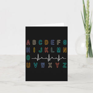 Nurse Pqrst Test Abc's Ekg Strip Alphabet Funny Nu Card