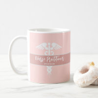 Nurse Practitioner Blush Pink White Personalised