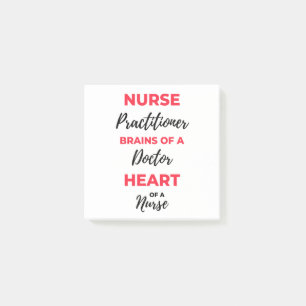 Nurse Practitioner Brains Of A Doctor Heart 2 Post-it Notes