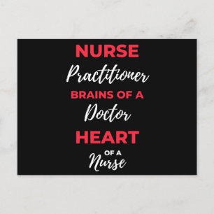 Nurse Practitioner Brains Of A Doctor Heart Holiday Postcard