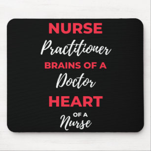 Nurse Practitioner Brains Of A Doctor Heart Mouse Pad