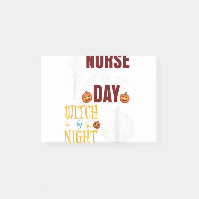 Nurse Practitioner By Day Witch By Night Halloween Post-it Notes (Front)