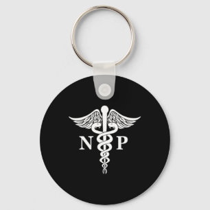 Nurse Practitioner Caduceus Medical Symbol Pocket Key Ring