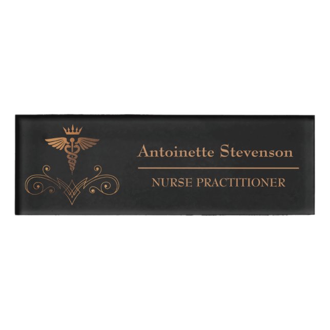 Nurse Practitioner Caduceus Name Tag (Front)