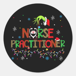 Nurse Practitioner Christmas Shirt For Women  Classic Round Sticker