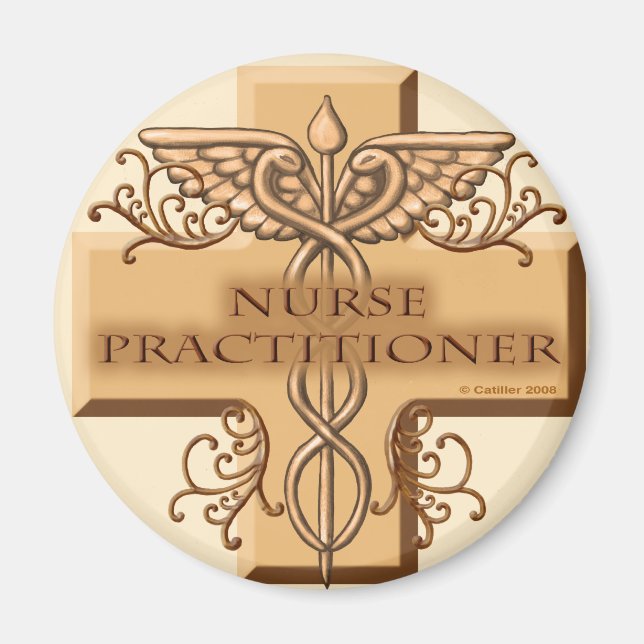 Nurse Practitioner Cross Caduceus Magnet (Front)