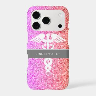 Nurse Practitioner FNP Rainbow Glitter Monogram