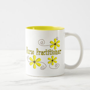 Nurse Practitioner Gifts Daisies Design Two-Tone Coffee Mug