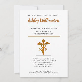 Nurse Practitioner Graduation Announcement Symbol