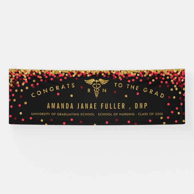 Nurse Practitioner Graduation Banner Purple & Gold (Horizontal)