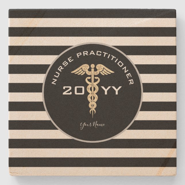 Nurse Practitioner Graduation Personalised Stone Coaster (Front)