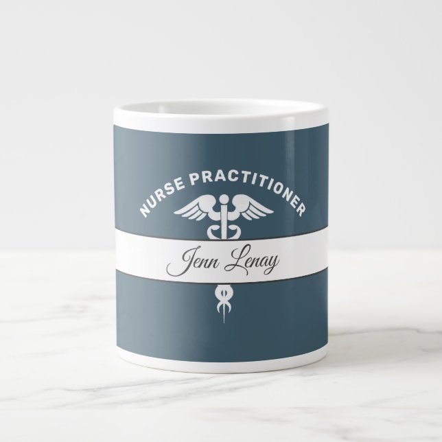 Nurse Practitioner Graduation Script Personalised Large Coffee Mug (Front)