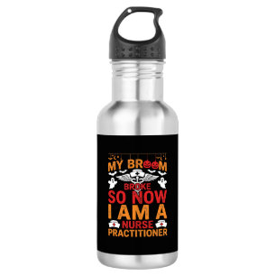 Nurse Practitioner Halloween Broom Broke Design_1 532 Ml Water Bottle
