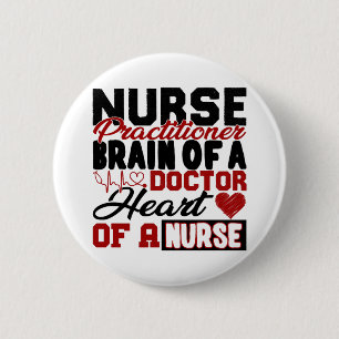 Nurse Practitioner Heart Shirt 6 Cm Round Badge