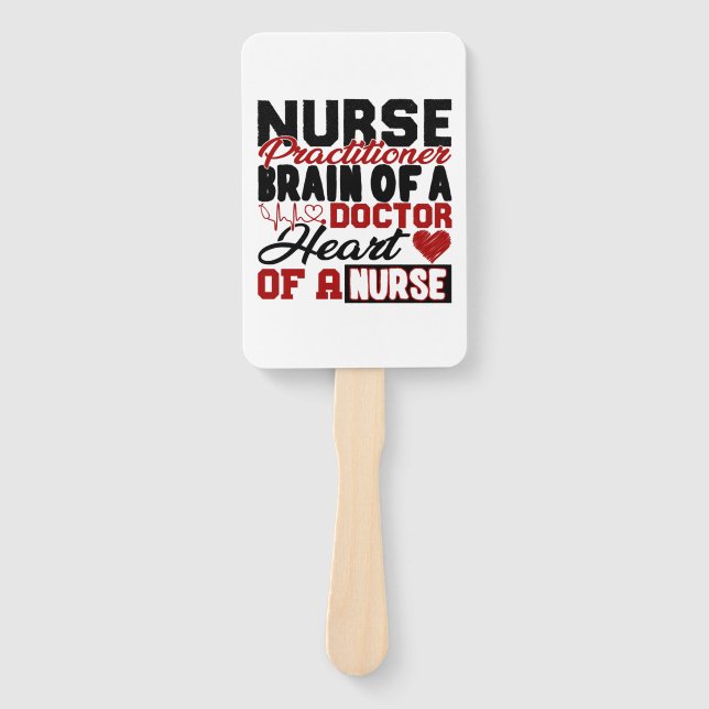 Nurse Practitioner Heart Shirt Hand Fan (Front)