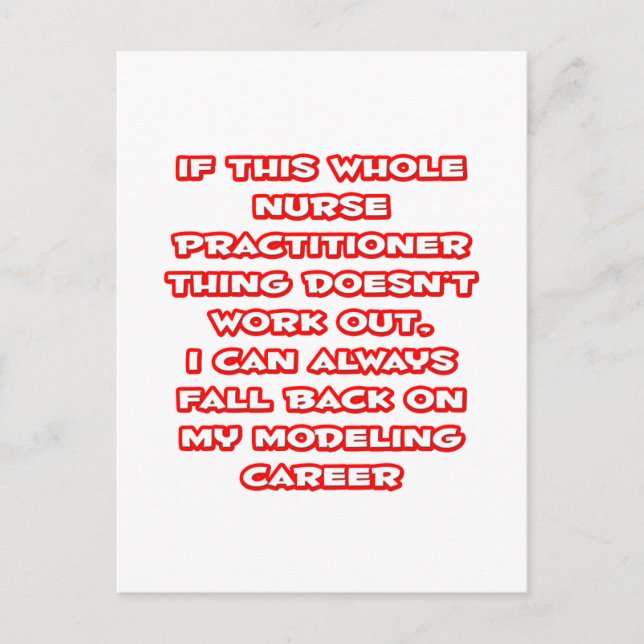 Nurse Practitioner Humour ... Modelling Career Postcard (Front)