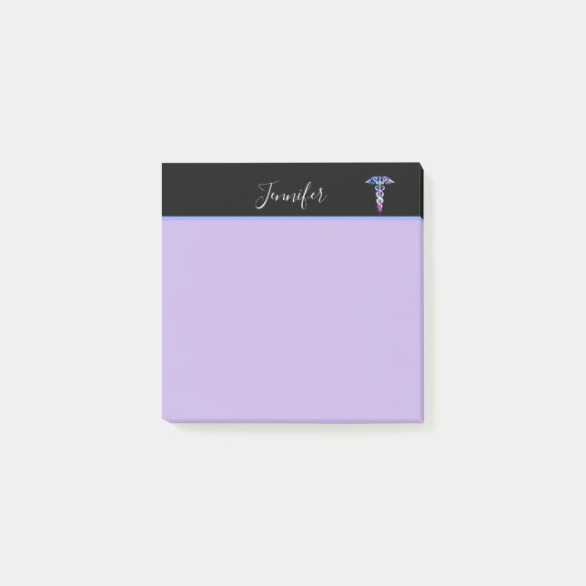 Nurse Practitioner Medical Pastel Purple Name Post-it Notes (Front)