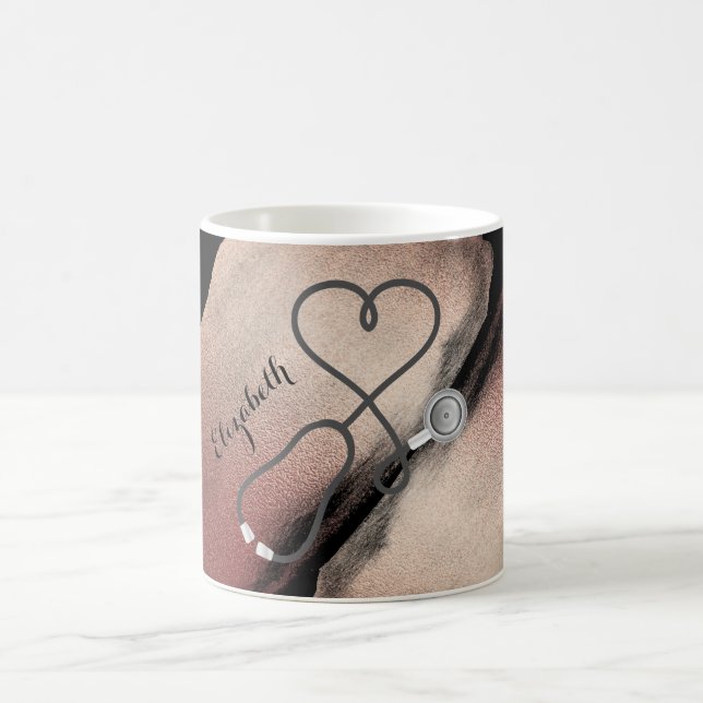 Nurse Practitioner Medical Rose Gold Elegant Coffee Mug (Center)