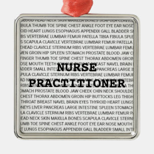 Nurse Practitioner Medical Terminology Christmas Metal Tree Decoration