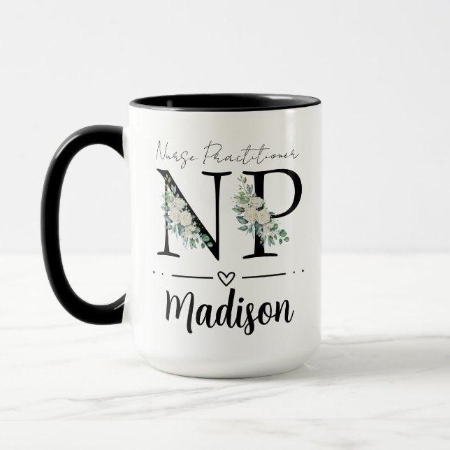 Nurse Practitioner Mug, Personalised Nurse Practit Mug (Left)