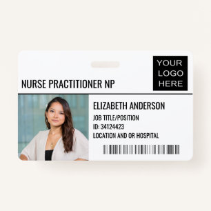 Nurse Practitioner NP Photo ID Hospital Logo ID Badge
