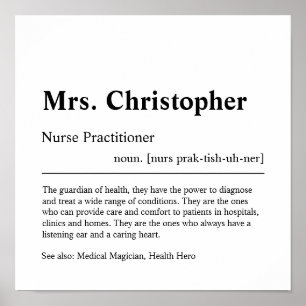 Nurse Practitioner Personalised Gift Poster