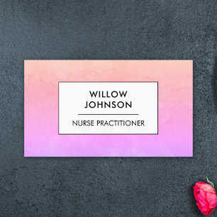Nurse Practitioner Physician Assistant Pink Purple Business Card