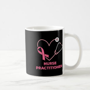 Nurse Practitioner Pink Heart Stethoscope Breast C Coffee Mug