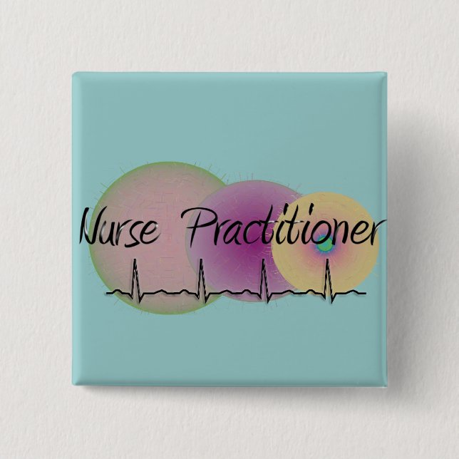 Nurse Practitioner QRS Design 15 Cm Square Badge (Front)