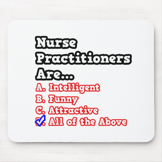 Nurse Practitioner Quiz...Joke Mouse Pad (Front)