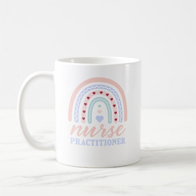 Nurse Practitioner Rainbow  Coffee Mug (Left)
