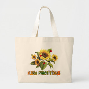 Nurse Practitioner Sunflower Design Gifts Large Tote Bag