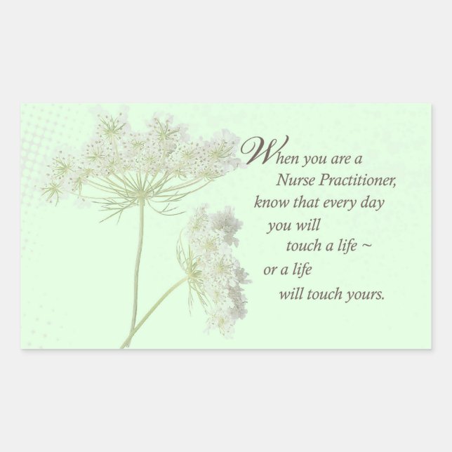 Nurse Practitioner Touch Lives Wildflower Rectangular Sticker (Front)