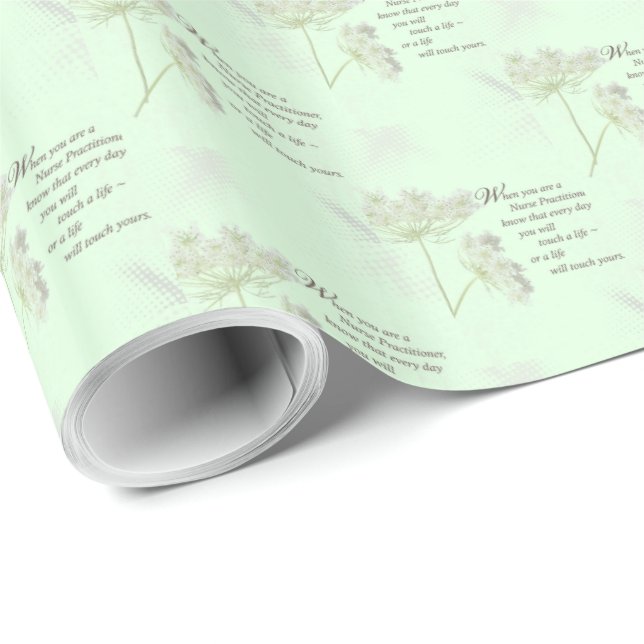 Nurse Practitioner Touch Lives Wildflower Wrapping Paper (Roll Corner)
