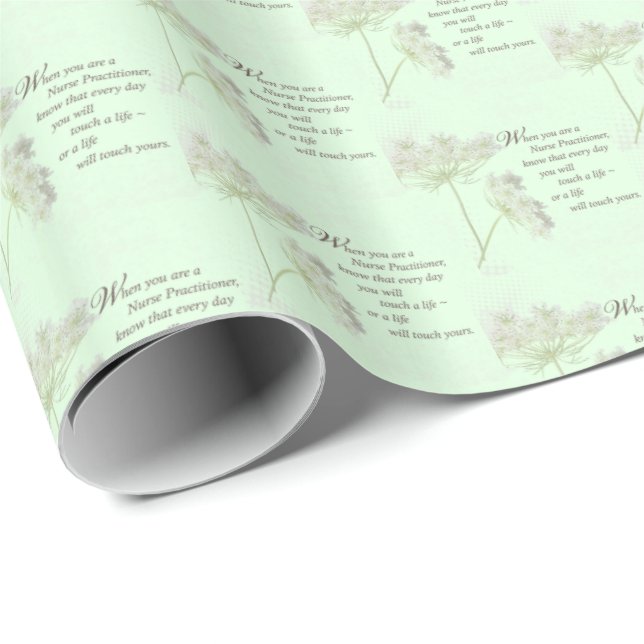 Nurse Practitioner Touch Lives Wildflower Wrapping Paper (Roll Corner)